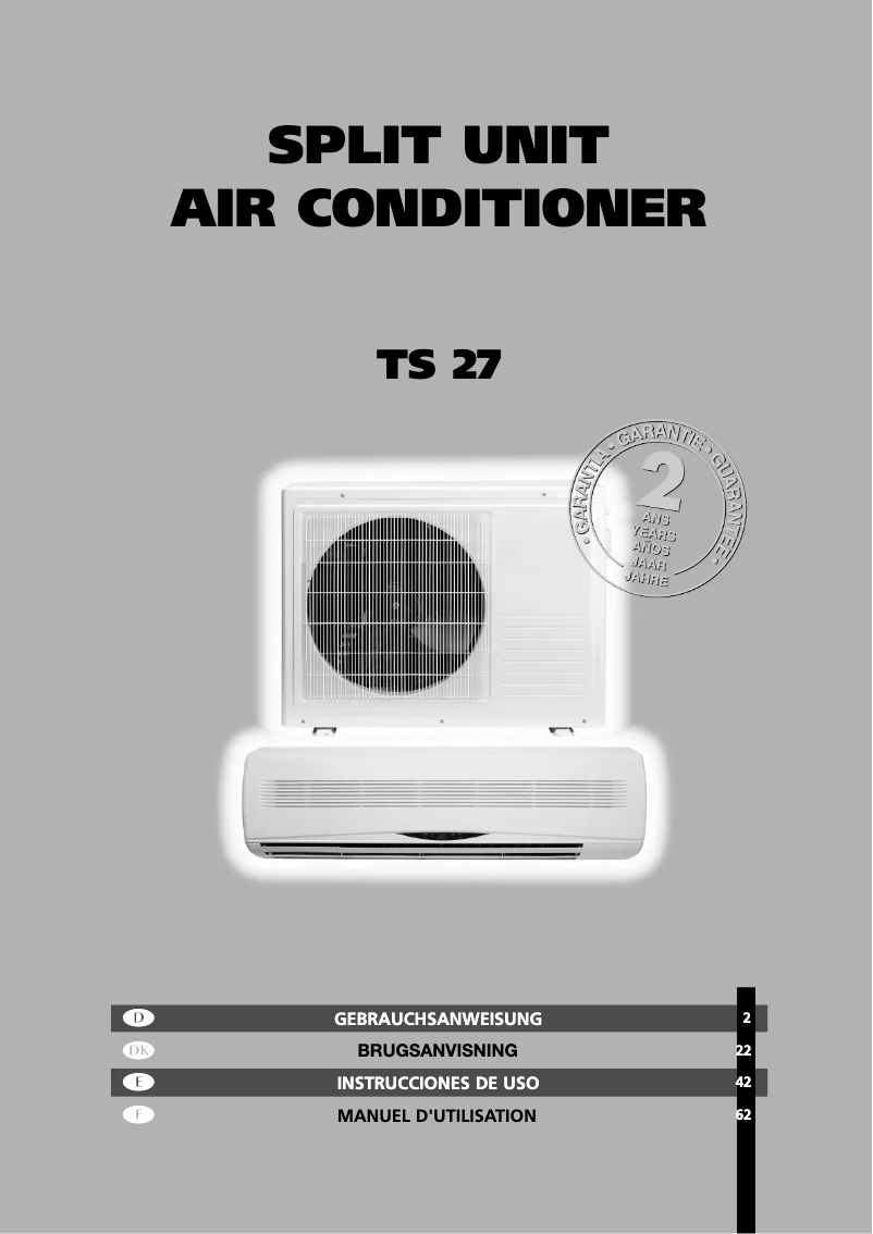 Image de la première page du manuel de l'appareil TS 27