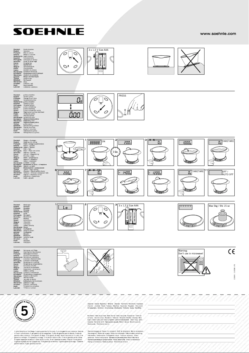 Page n°1 - Manuel utilisateur Soehnle Olympia plus 66111