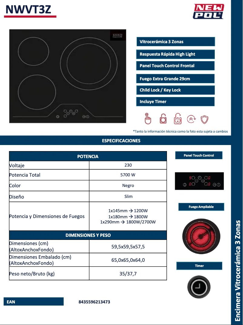 Page n°1 - Fiche technique New Pol NWVT3Z