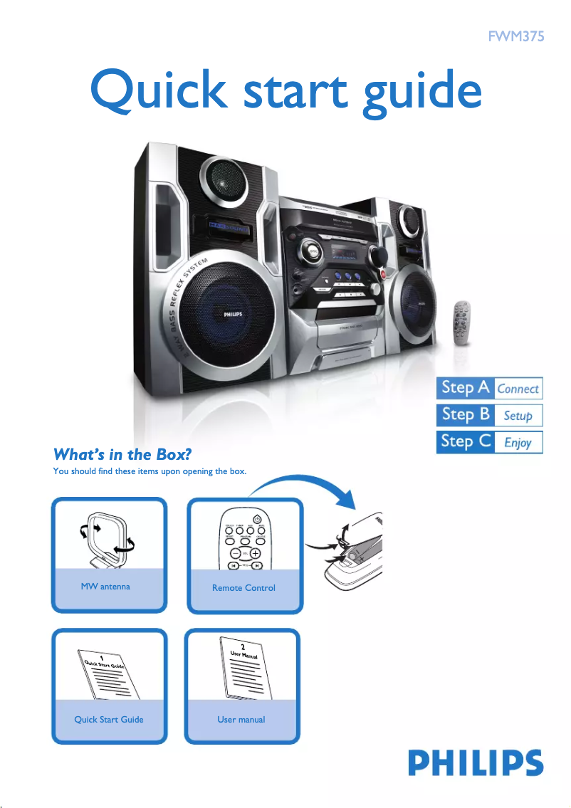 Página 1 del manual Guía de inicio rápido Philips FWM375