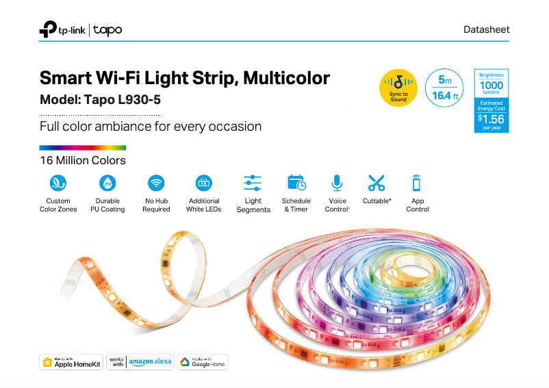 Page n°1 - Fiche technique TP-Link Tapo L930