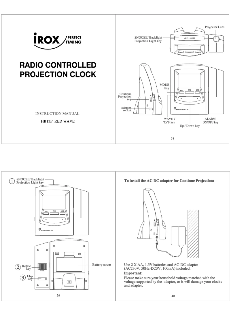 Page 1 de la notice Manuel utilisateur Irox HB13P