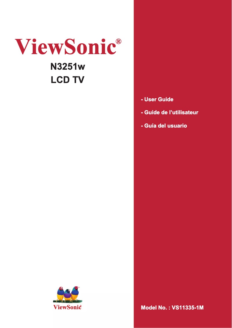 Page n°1 - Manuel utilisateur Viewsonic N3251w