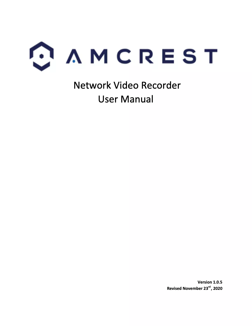 Page n°1 - Manuel utilisateur Amcrest NV5216E-8P