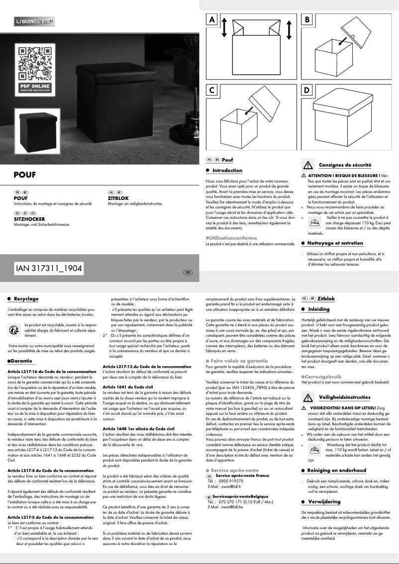 Page n°1 - Manuel utilisateur Livarno Lux HG03946