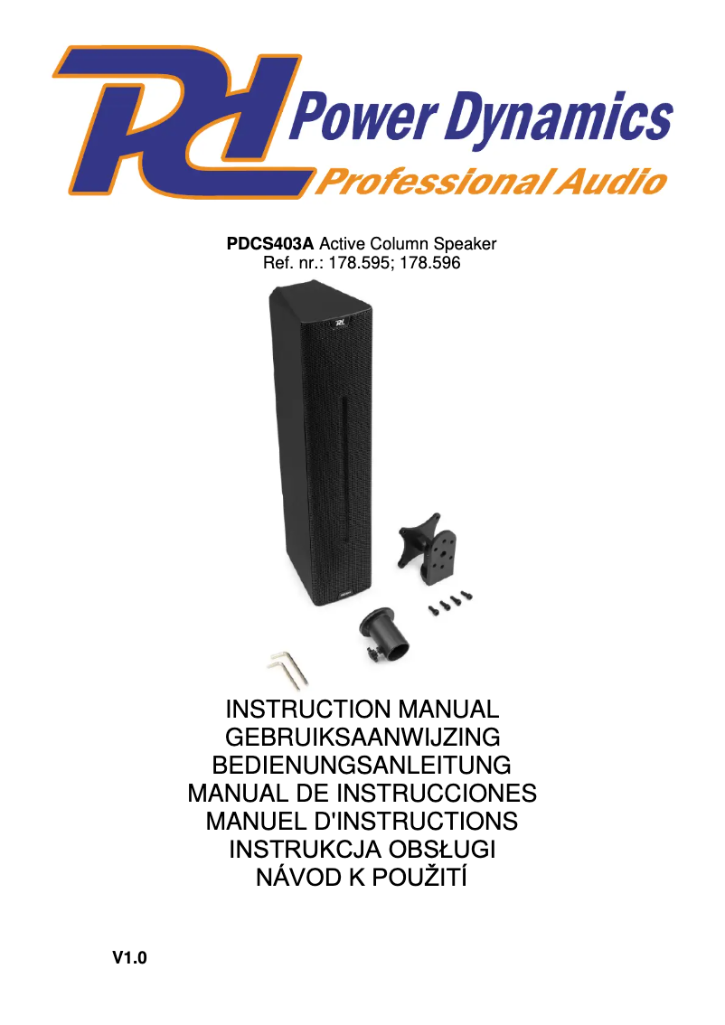 Page 1 de la notice Manuel utilisateur Power Dynamics PDCS403A