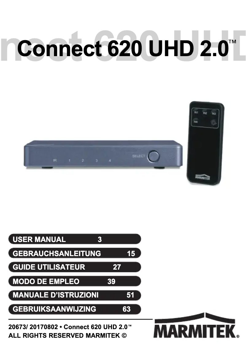 Page n°1 - Manuel utilisateur Marmitek Connect 620 UHD 2.0