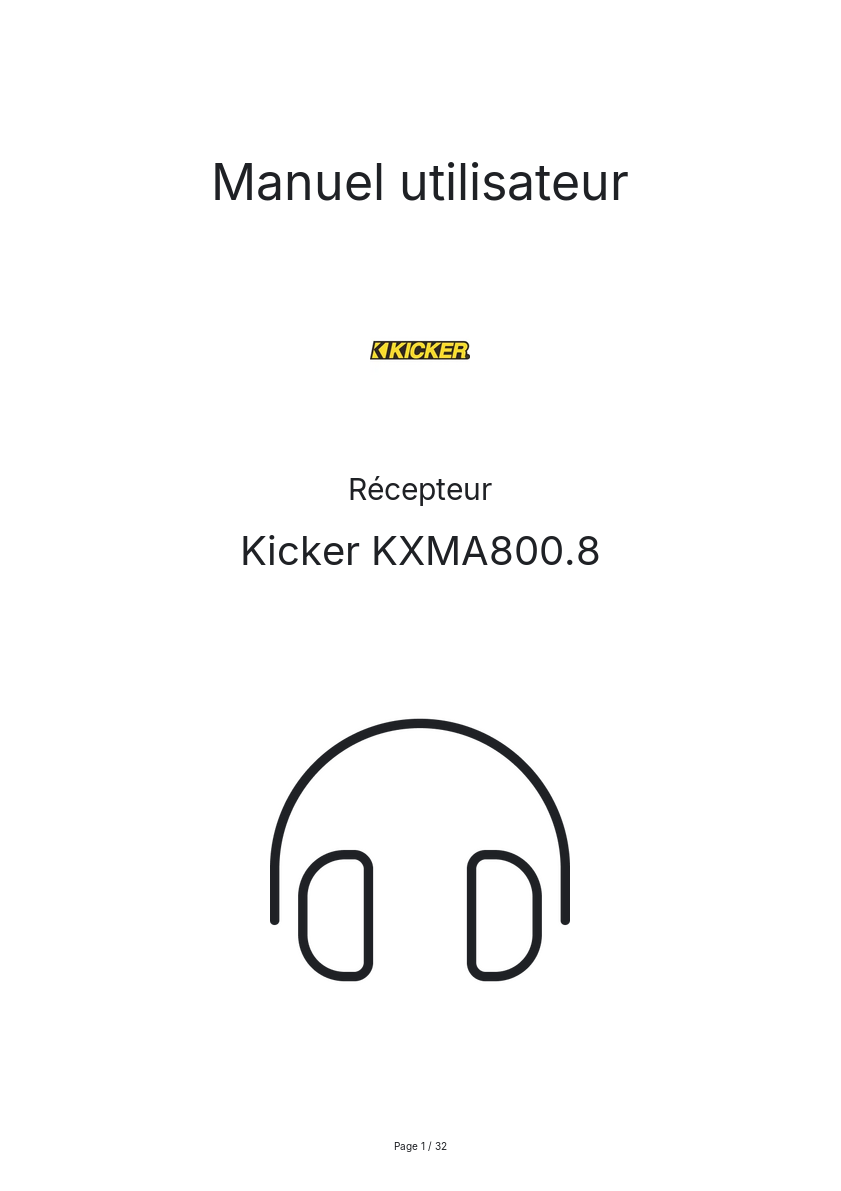 Image de la première page du manuel de l'appareil KXMA800.8