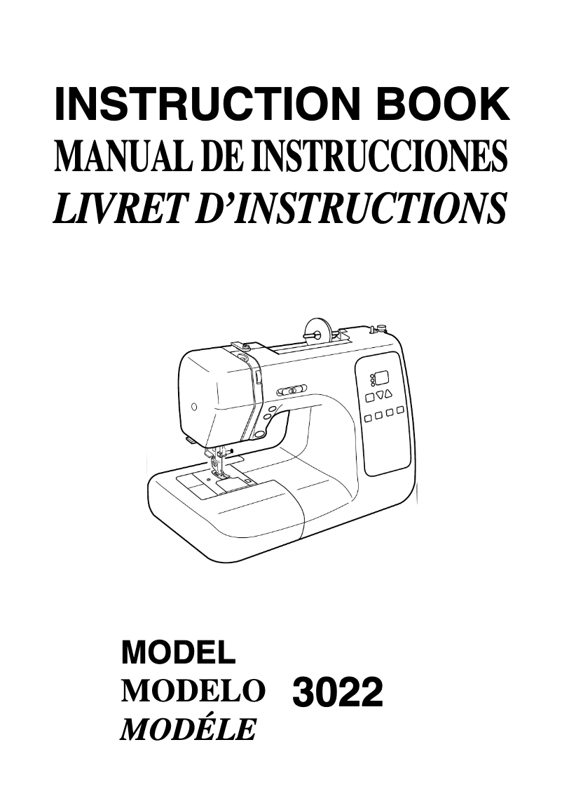 Page n°1 - Manuel utilisateur Janome 3022