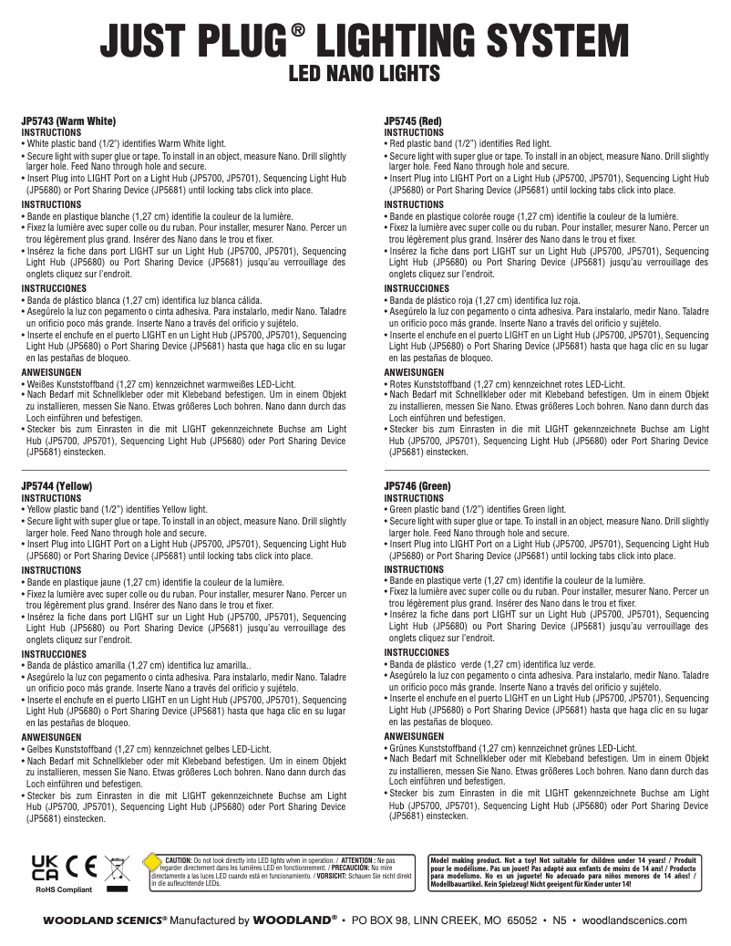 Page n°1 - Manuel utilisateur Woodland Scenics JP5755