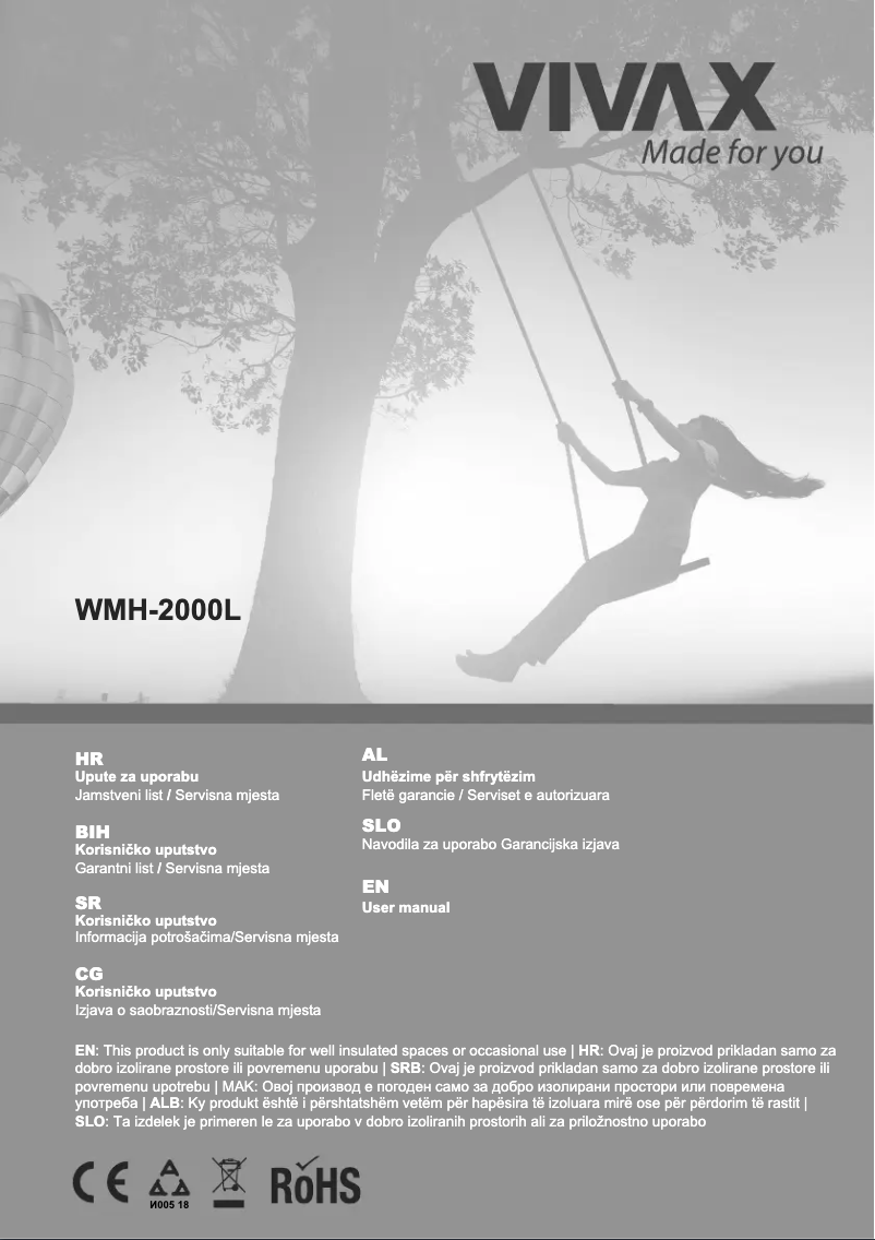 Image de la première page du manuel de l'appareil WMH-2000L