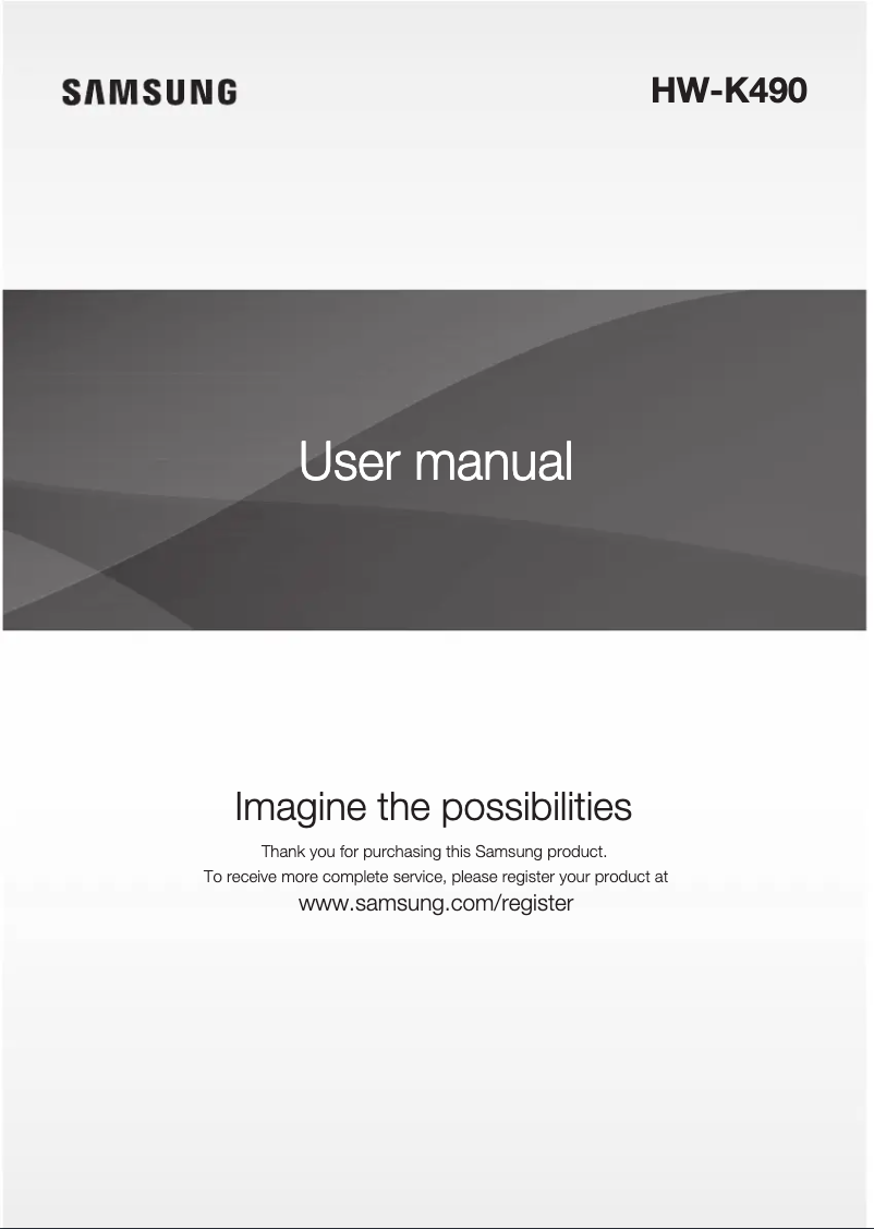 Image de la première page du manuel de l'appareil HW-K490