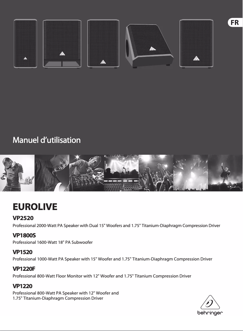 Page n°1 - Manuel utilisateur Behringer Eurolive VP1220