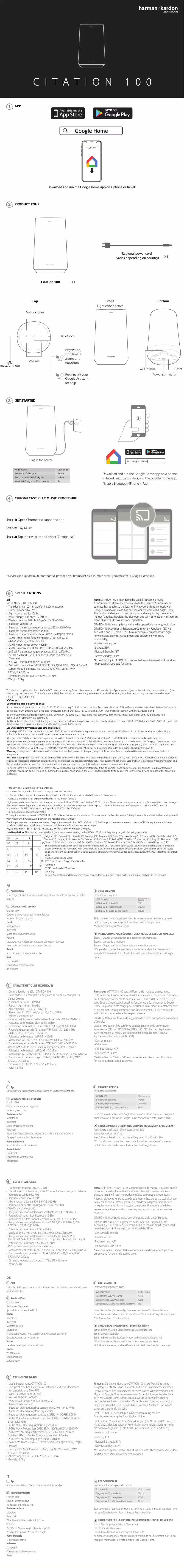 Image de la première page du manuel de l'appareil Citation 100 MK2