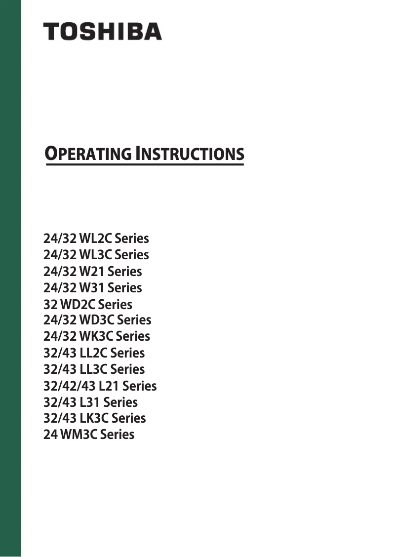 Page 1 de la notice Manuel utilisateur Toshiba 32WL3C63DA