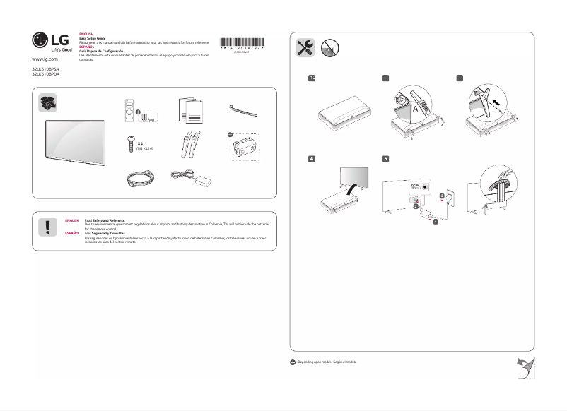 Page 1 de la notice Manuel utilisateur LG 32LK510BPSA