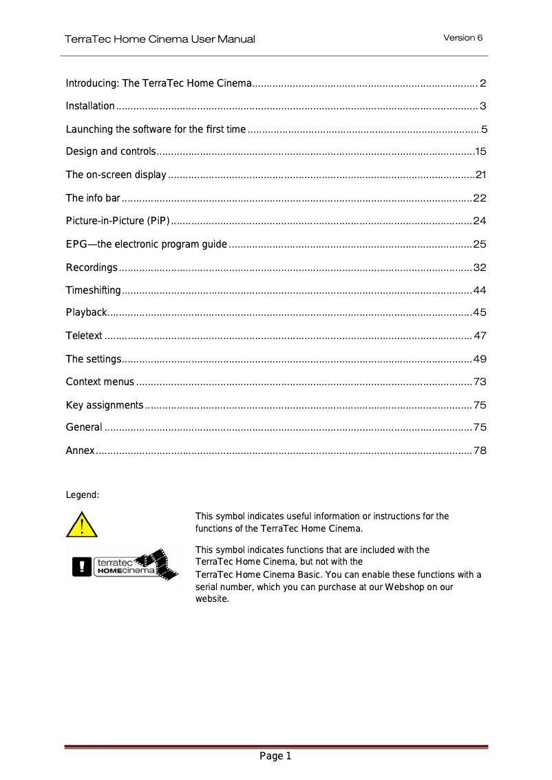 Página 1 del manual Manual de usuario Terratec H5