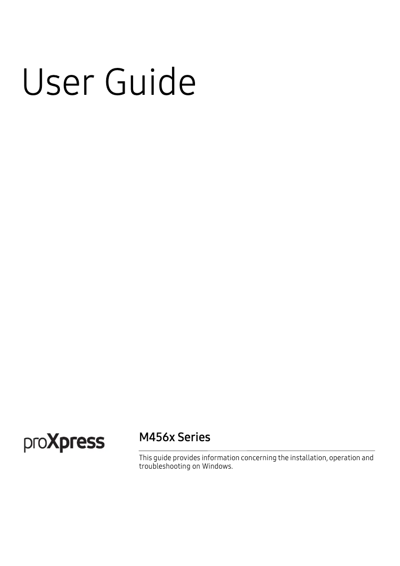 Page 1 de la notice Manuel utilisateur Samsung ProXpress SL-M4560FX