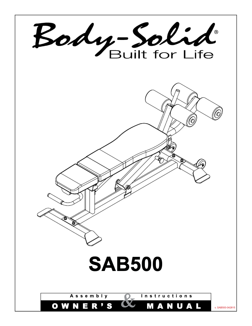 Page n°1 - Manuel utilisateur Body-Solid SAB500
