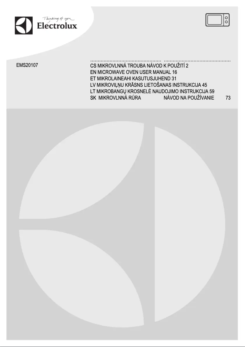 Page 1 de la notice Manuel utilisateur Electrolux EMS20107OX