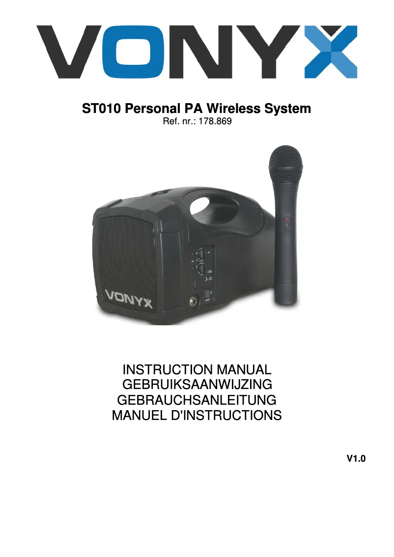 Page n°1 - Manuel utilisateur Skytec ST-010