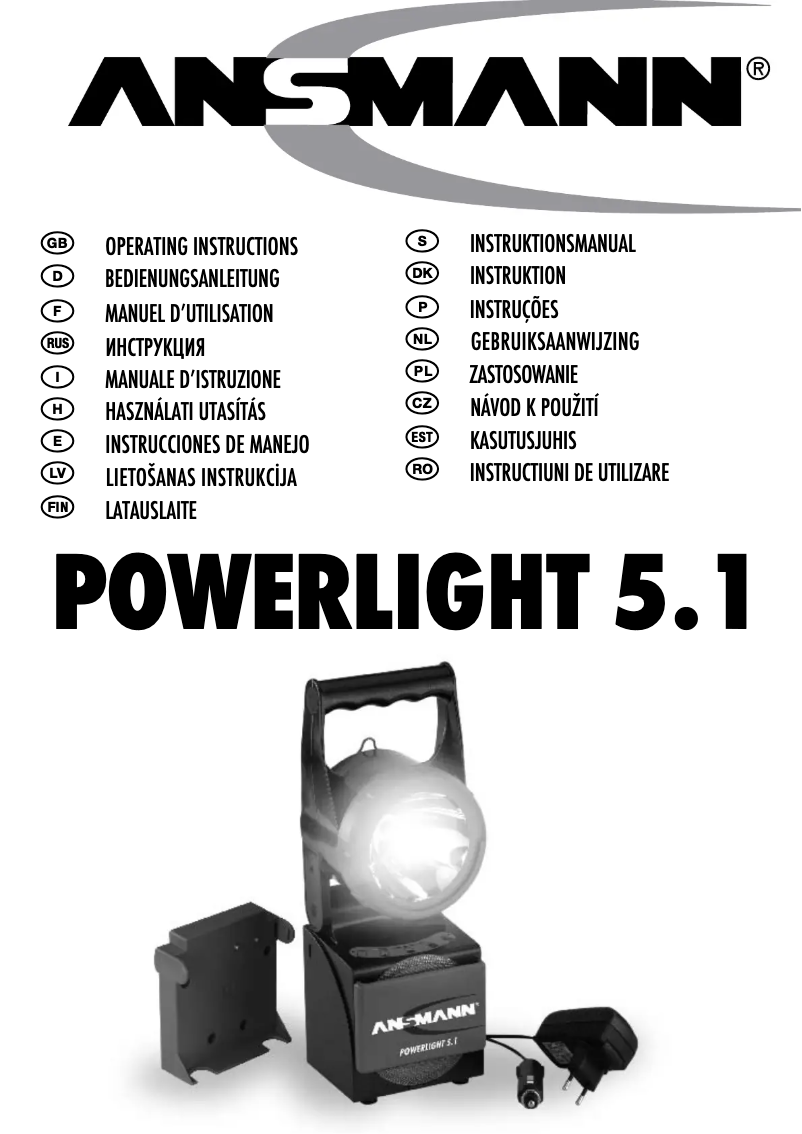 Page 1 de la notice Manuel utilisateur Ansmann Powerlight 5.1