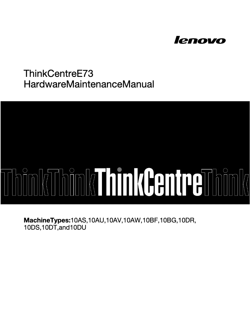 Página 1 del manual Manual de usuario Lenovo ThinkStation E73