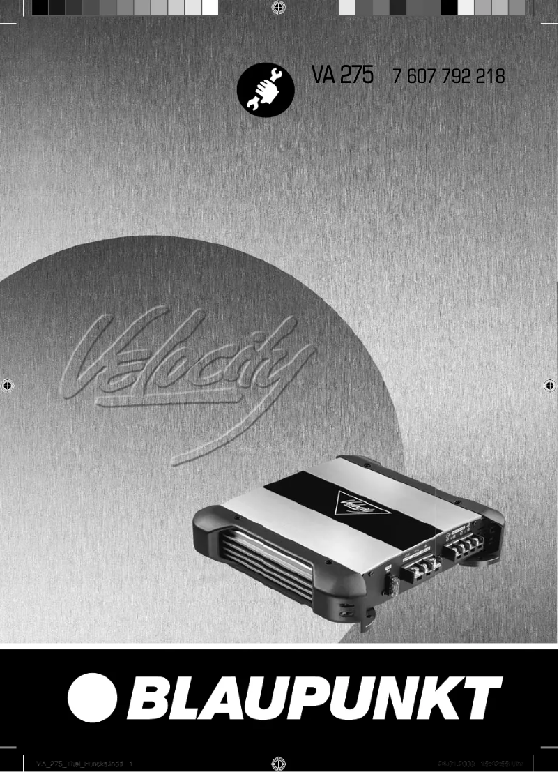 Página 1 del manual Manual de usuario Blaupunkt Velocity VA 275