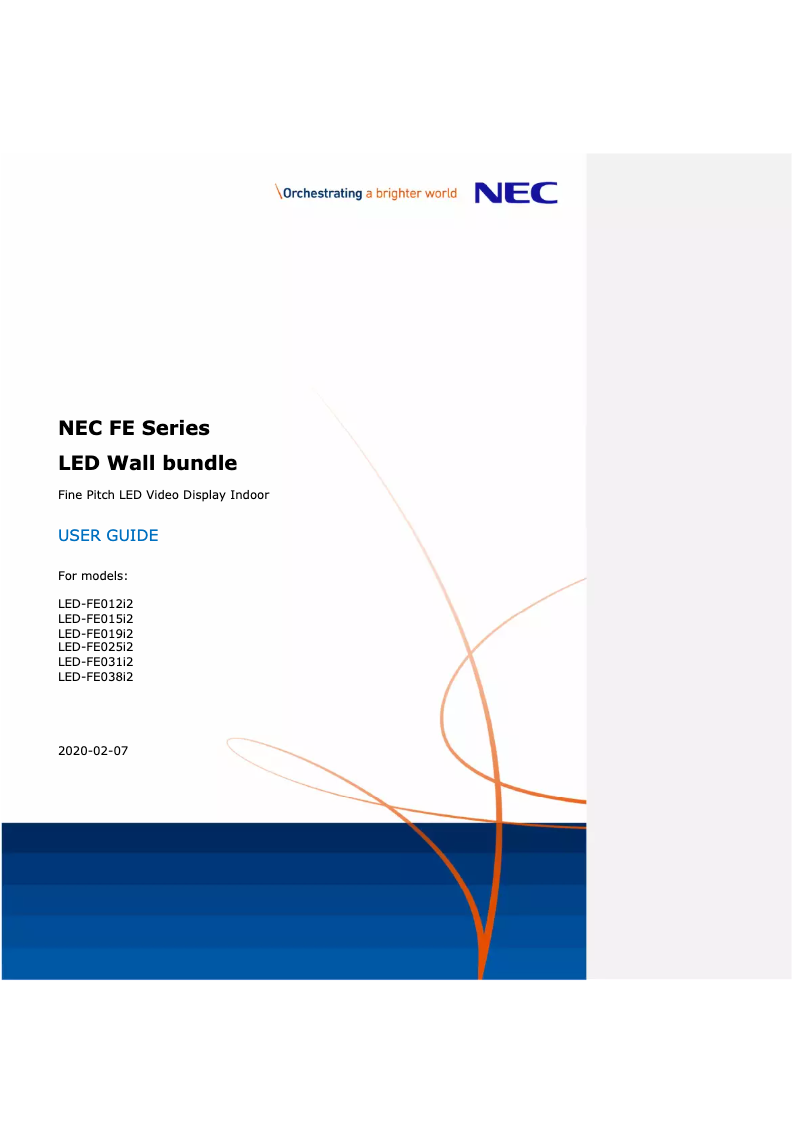 Página 1 del manual Manual de usuario NEC FE LED-FE015I2