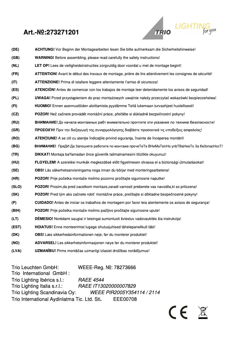 Image de la première page du manuel de l'appareil Simeo 273271201