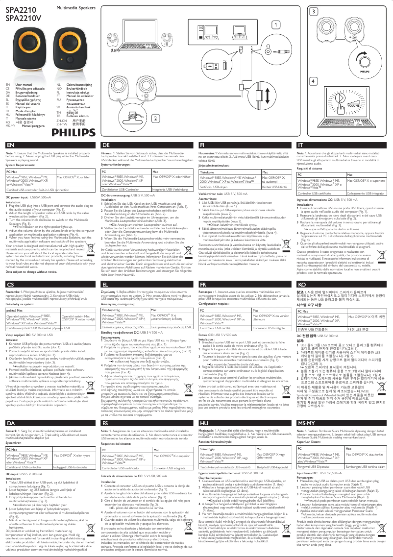 Image de la première page du manuel de l'appareil SPA2210V