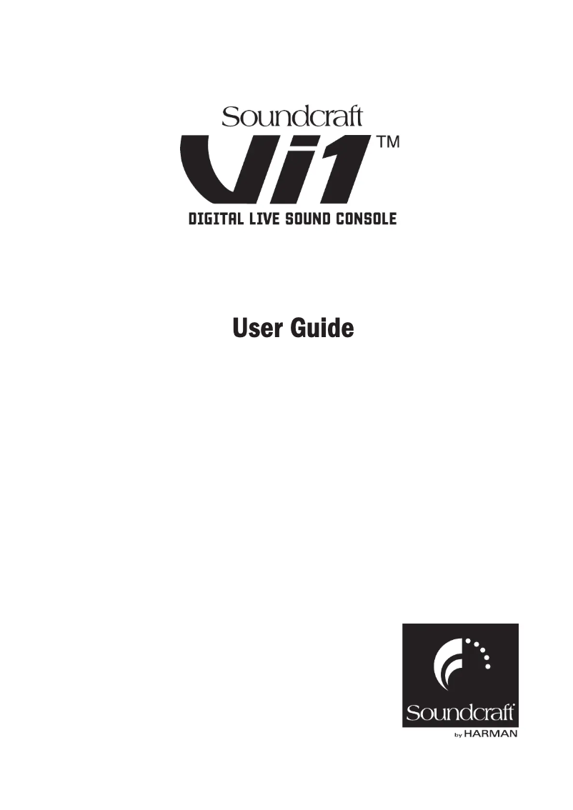 Page n°1 - Manuel utilisateur Soundcraft Vi1