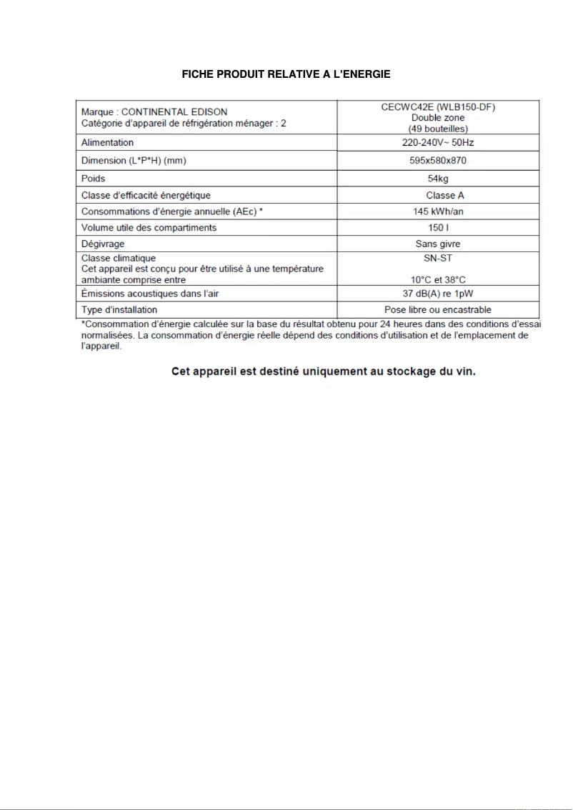Imagen de la primera página del manual del dispositivo CECWC42E