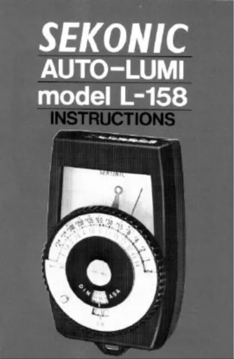 Page n°1 - Manuel utilisateur Sekonic Auto-Lumi L-158