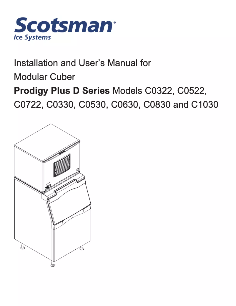 Page n°1 - Manuel d'utilisation et d'entretien Scotsman C1030MR-32