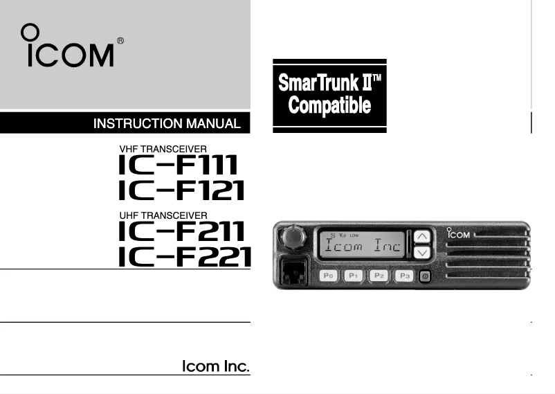 Image de la première page du manuel de l'appareil IC-F111