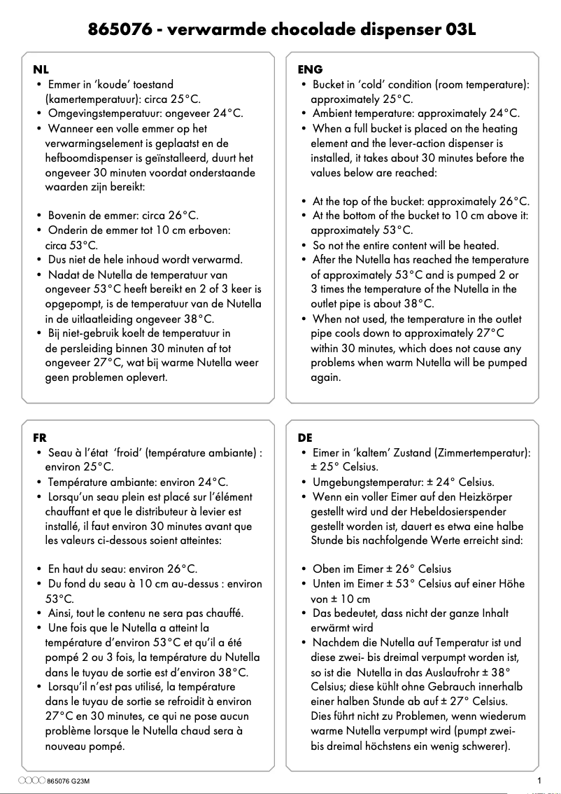 Page n°1 - Manuel utilisateur Hovicon 865076