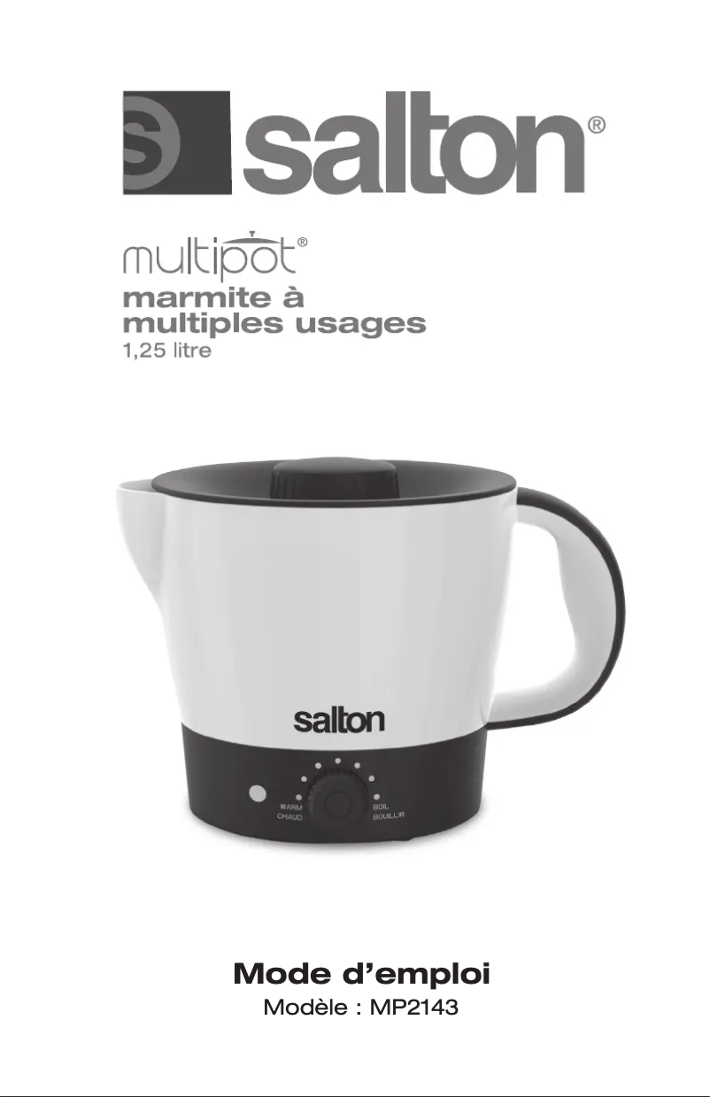 Page n°1 - Manuel utilisateur Salton MP2143