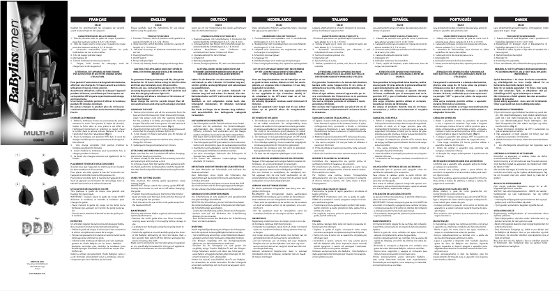 Page 1 de la notice Manuel utilisateur BaByliss E824E