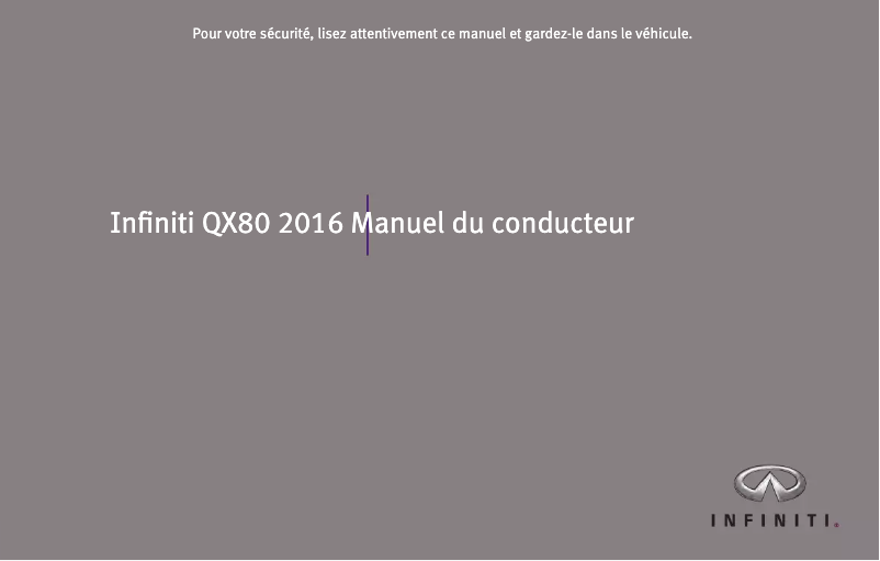 Image de la première page du manuel de l'appareil QX80 (2016)