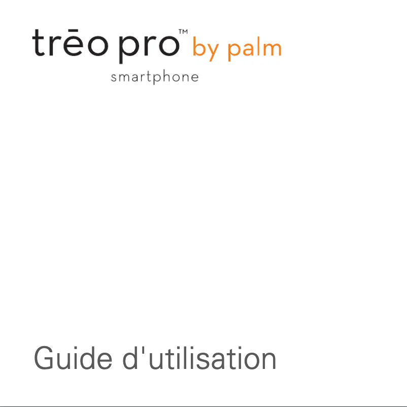 Page 1 de la notice Manuel utilisateur Palm Treo Pro