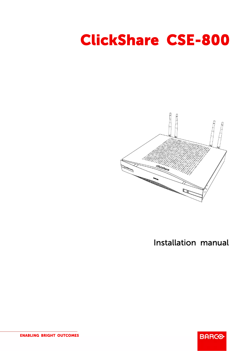Page n°1 - Manuel utilisateur Barco ClickShare CSE-800