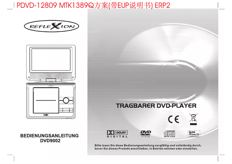 Página 1 del manual Manual de usuario Reflexion DVD9002