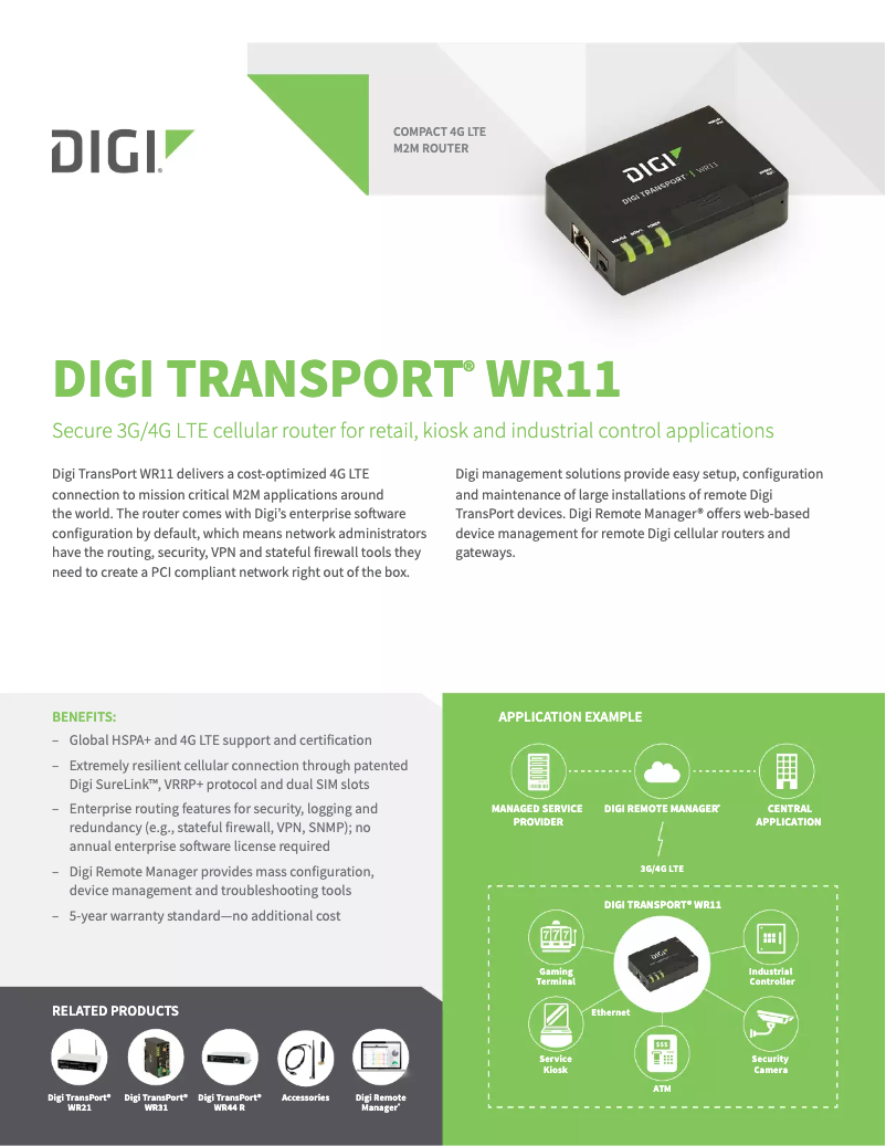 Page n°1 - Manuel utilisateur Digi WR11-U900-DE1-XB