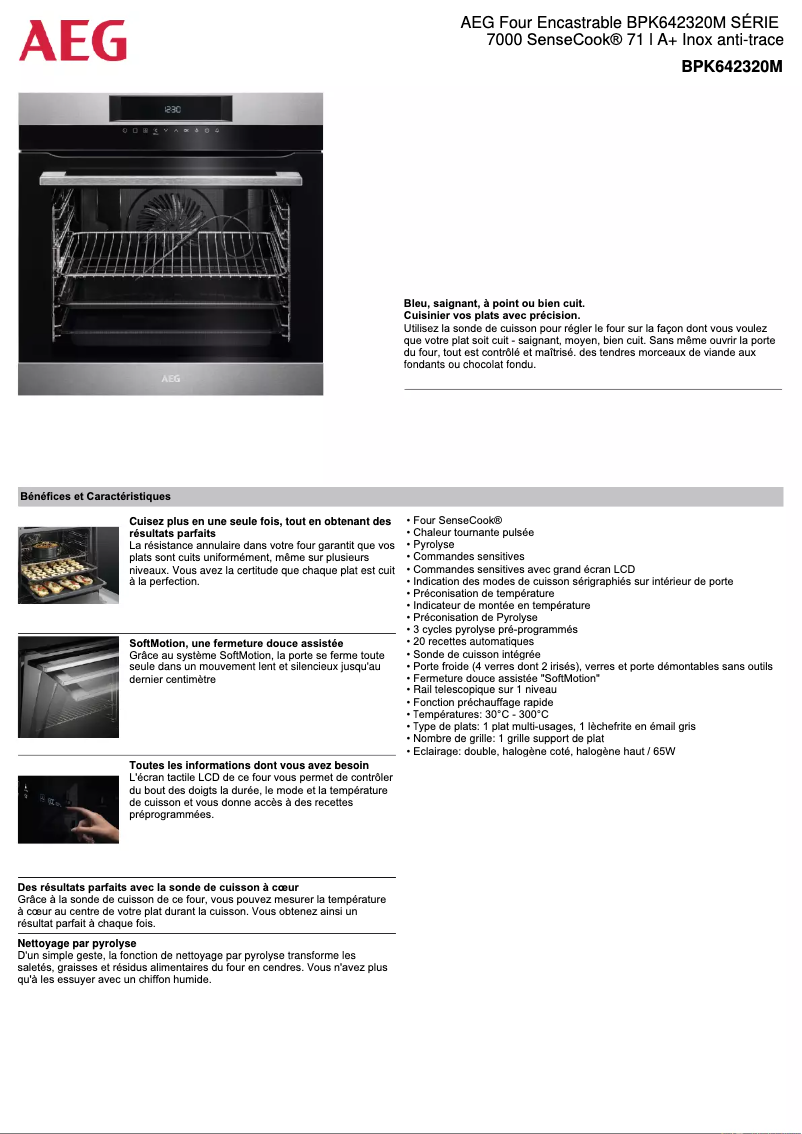 Página 1 del manual Ficha técnica AEG BPK642320M