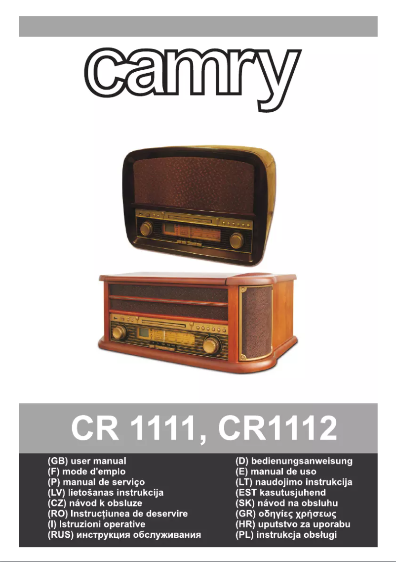 Page n°1 - Manuel utilisateur Camry CR 1111