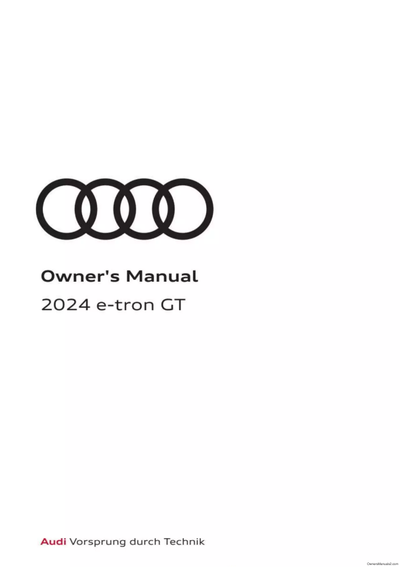 Page 1 de la notice Manuel utilisateur Audi e-tron GT (2024)