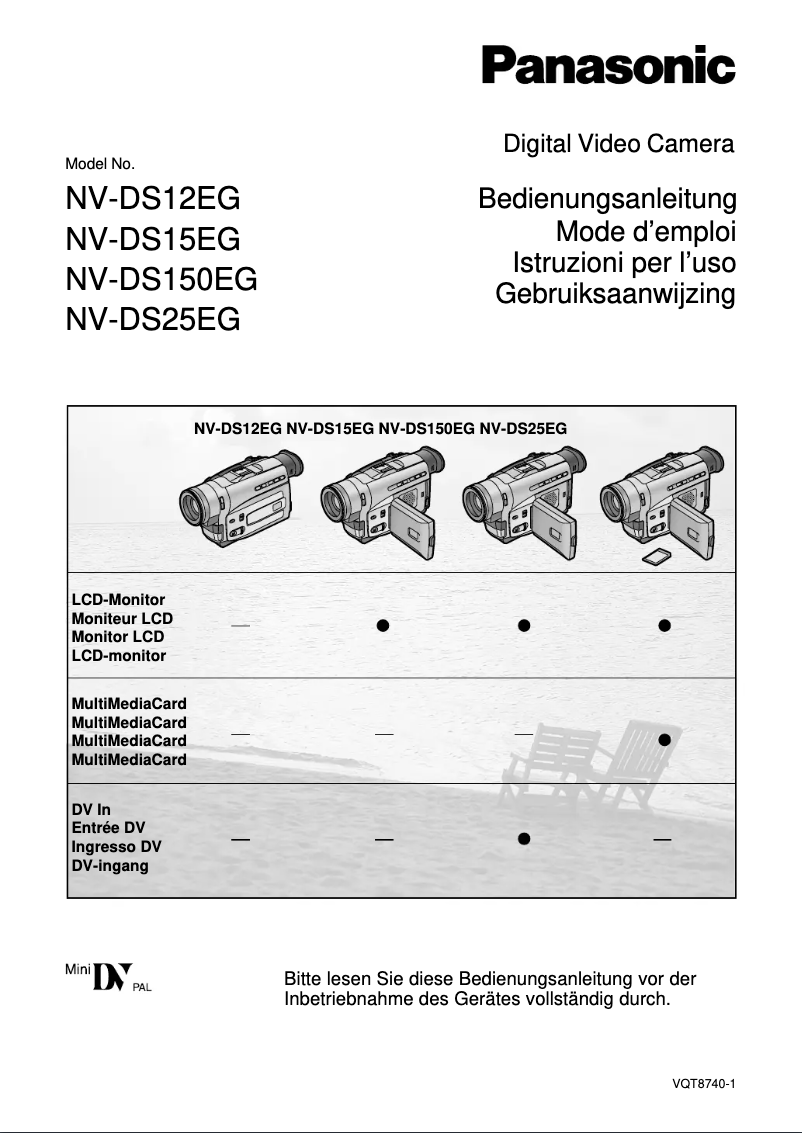 Page n°1 - Manuel utilisateur Panasonic NV-DS15