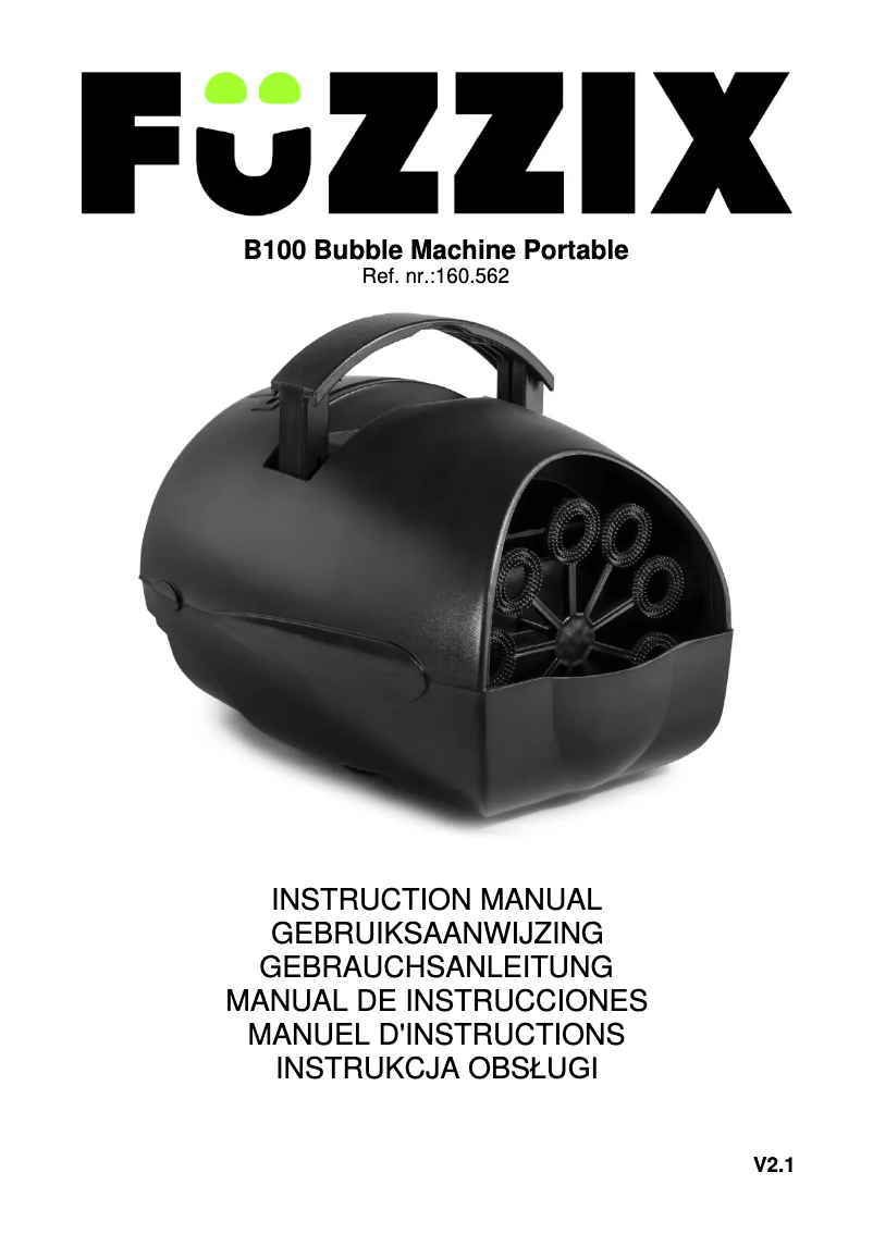 Page n°1 - Manuel utilisateur BeamZ B100 160.562