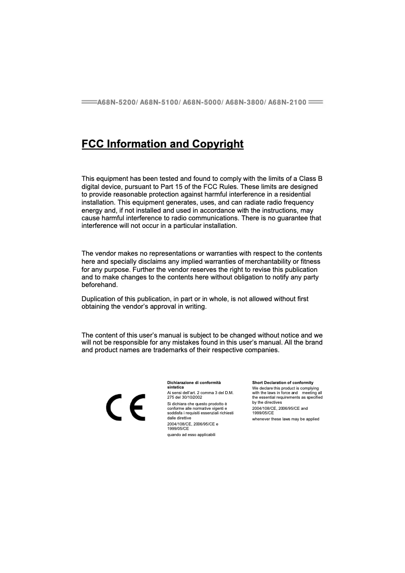 Page 1 de la notice Manuel utilisateur Biostar A68N-5100